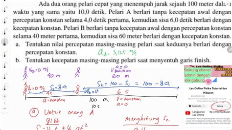 Menghitung Nilai Percepatan Pelari A Dan Pelari B Yang Berlari Sejauh