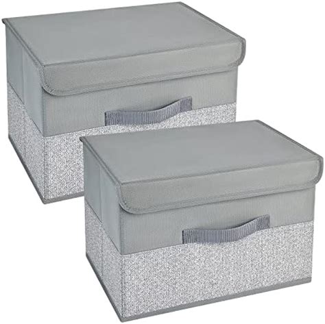 Dimj Lot De Bacs De Rangement Pliables En Tissu Avec Couvercle