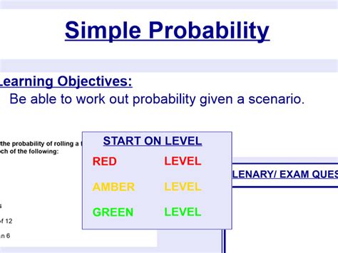 Simple Probability Full Differentiated Lesson With Answers And