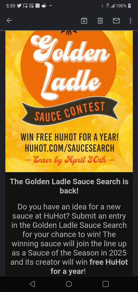 Huhut Golden Ladle Sauce Contest R Freefood