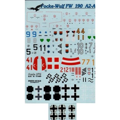 Print Scale Decal Decal Focke Wulf Fw A A White Jg