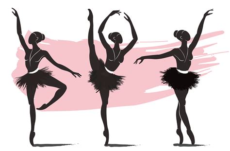 set of woman ballerina, ballet logo icon for ballet school dance studio ...