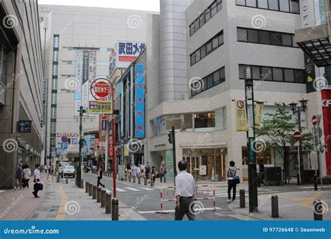 Tenjin Street In Fukuoka Japan Editorial Stock Photo Image Of Music