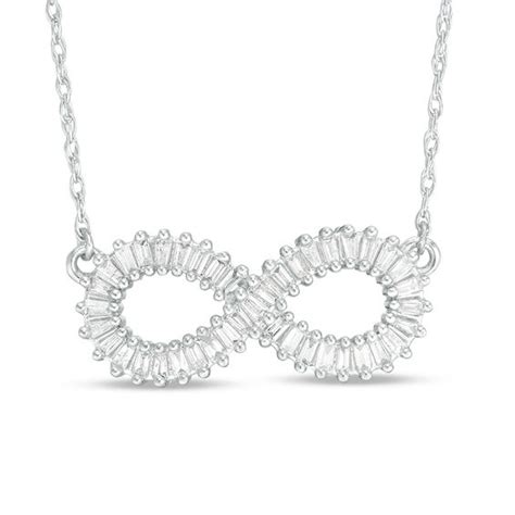 1/5 CT. T.W. Baguette Diamond Infinity Necklace in 10K White Gold | Online Exclusives ...