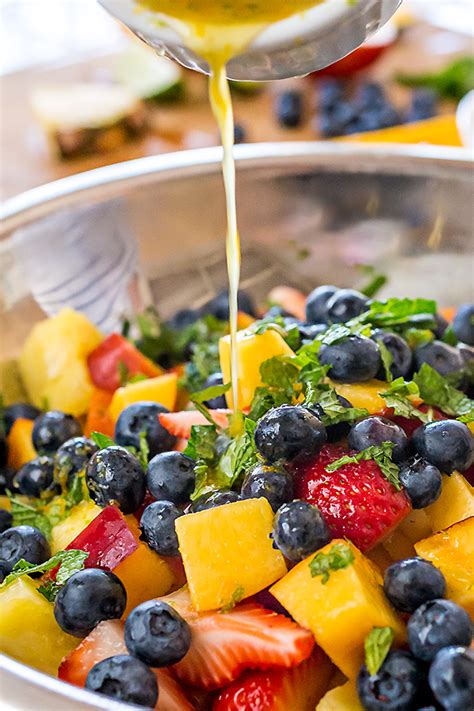 Rainbow Fruit Salad with Citrus-Honey Dressing