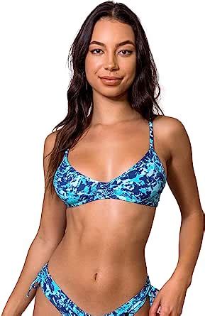 Wicked Weasel Sexy Swimwear Urban Jungle Blue 378 Crop Bikini Top Amazon Co Uk Fashion