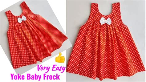 Very Easy Yoke Baby Frock Cutting And Stitching Baby Frock Cutting