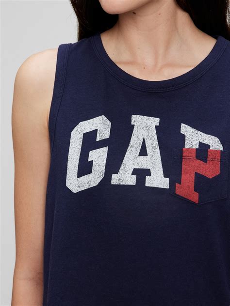 Gap Logo Cropped Muscle Tank Top Gap