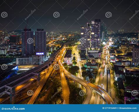 The City S Roads And Highways Are Brightly Lit Up Editorial Stock Image