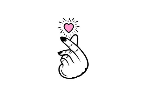 Korean Love Sign Korean Finger Heart Grafica Di Quatrovio · Creative Fabrica