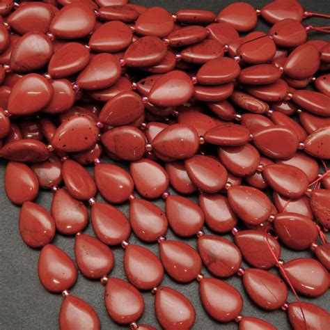 Red Jasper · Smooth · Teardrop · 13x18mm Bead Tejas Beads