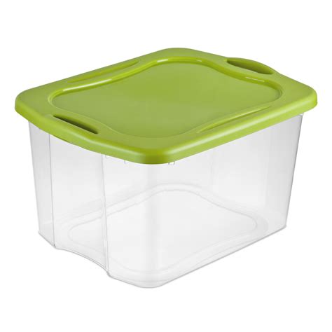 Sterilite 175 Gallon Ez Carry Clear Storage Tote Spicy Lime Viewable