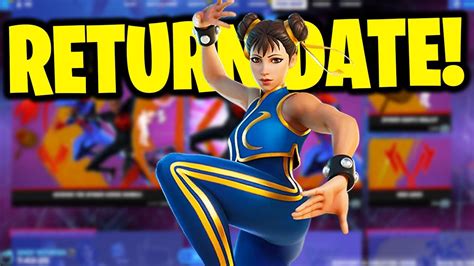 Chun Li Skin Return Release Date In Fortnite Item Shop Youtube