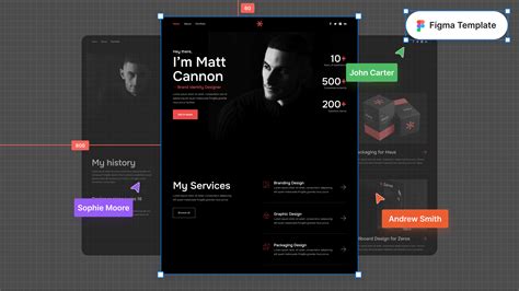 Darkfolio X Dark Mode Design Portfolio Figma Template Free Figma