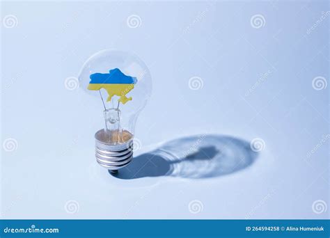 The Glass Bulb Lamp With A Yellow Blue Ukrainian Map Inside Strong