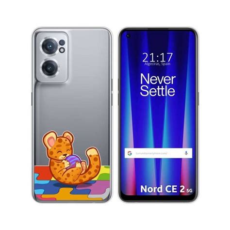 Funda Silicona Transparente Para Oneplus Nord Ce 2 5g Diseño Leopardo