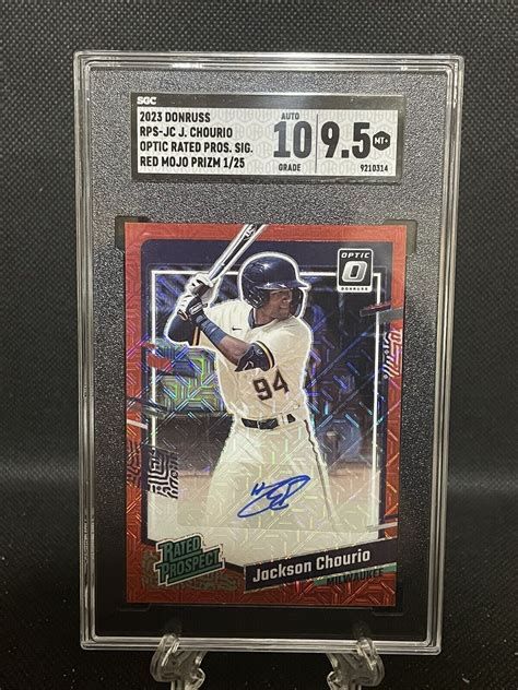 2023 Donruss Optic Jackson Chourio Rated Pspct Red Mojo Prizm Auto 1