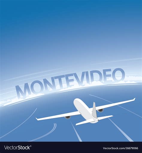 Montevideo skyline flight destination Royalty Free Vector