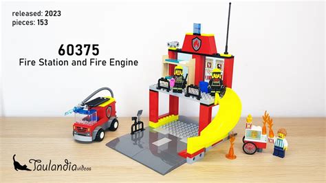 Lego City 60375 Fire Station And Fire Engine 2023 Unboxing And Speed Building Youtube