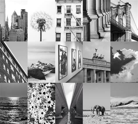 Monochrome Aesthetic Collage Kit Wall Decor Digital Black And White