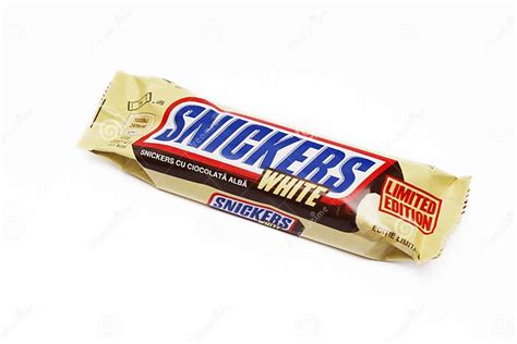 Snickers White Limited Edition Chocolate On White Background Editorial