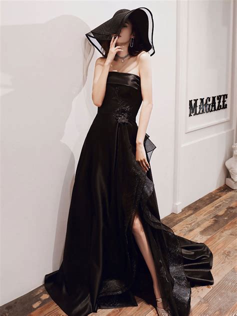 Unique Black Tulle Long Prom Dresses Black Formal Evening Dresses Toptby