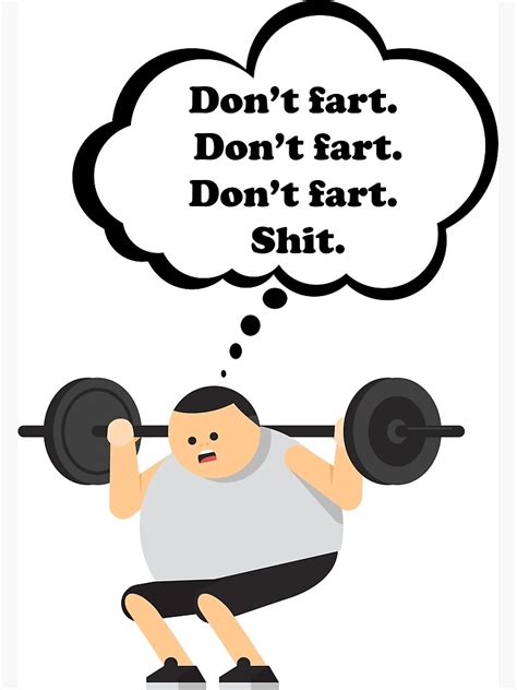 Dont Fart Funny Squats Workout Humor Poster By Pizza Party Sup