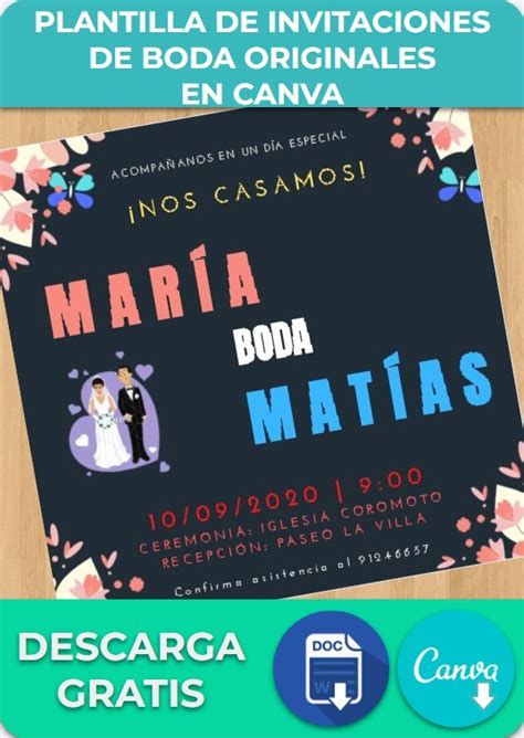 Invitaciones De Boda Originales Powerpoint Canva Ejemplos Y Plantillas