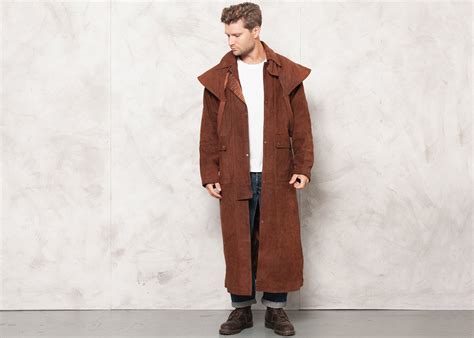 Brown Leather Duster Coat