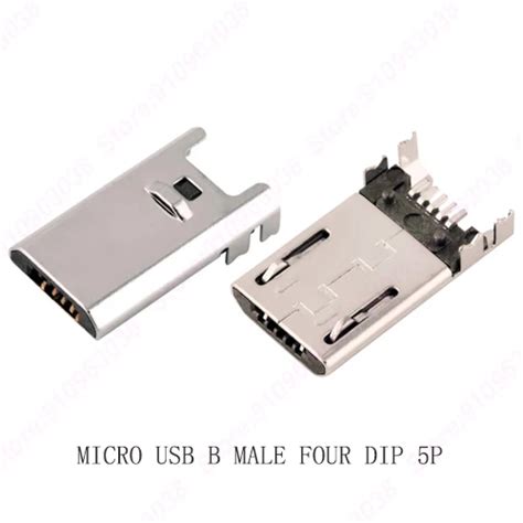 1030pcs Micro Usb 20 Connector B Type Male Jack 4feet Dip 5pin Charging Tail Plug Socket