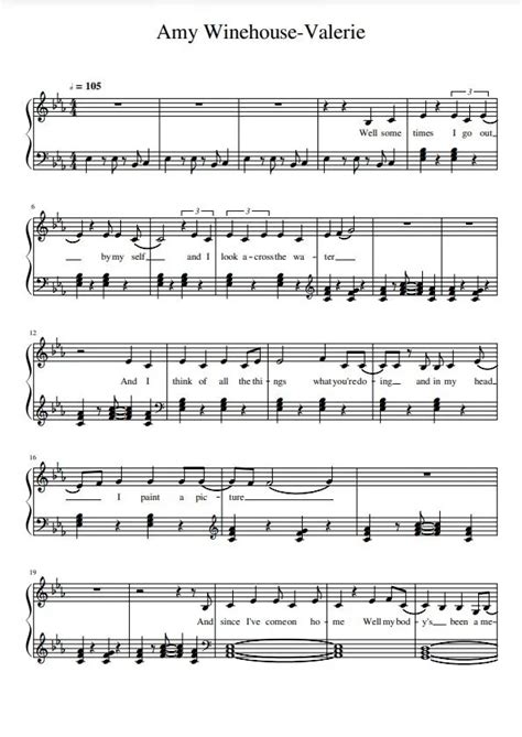 Amy Winehouse Valerie Sheet Music Downloads