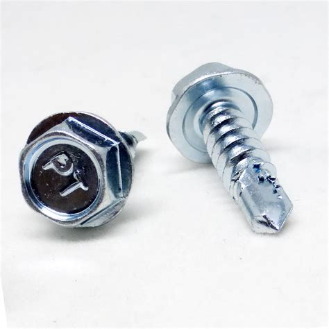 100 Hex Head Self Tapping Screws #10X12mm - 5/16" Washer - for All Purpose Metal