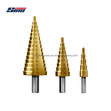 Hss Titanium Spiral Groove Hexagonal Handle Step Drill Bit With