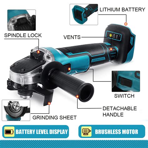 Drillpro Mm Brushless Cordless Electric Angle Grinder