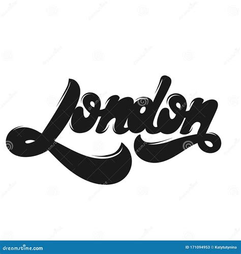 London Vector Hand Drawn Lettering Isolated Stock Vector