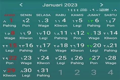 Kalender Islam 2023 Lengkap Dengan Hari Besar Islam 1444 H 1445 H Ayo Cirebon