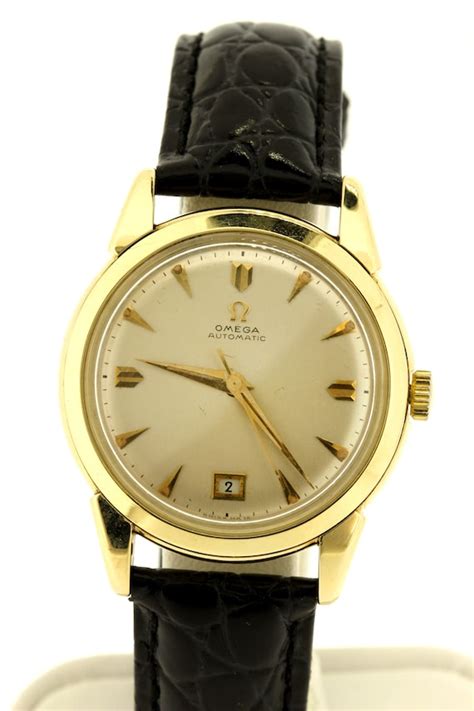 1950s Vintage Omega Wrist Watch 18K Yellow Automatic Gem