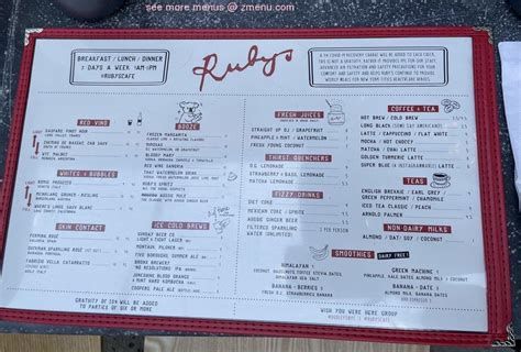 Online Menu Of Rubys Cafe Restaurant New York New York 10003 Zmenu