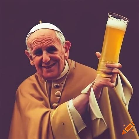 Pope John Paul Holding A Beer On Craiyon