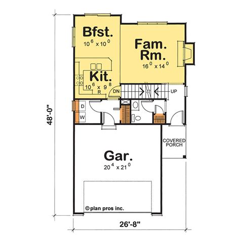 Craftsman Floor Plans Narrow Lot Two Birds Home