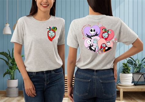 Nightmare Jack And Sally Valentine Xoxo Shirt Disney Love Valentines