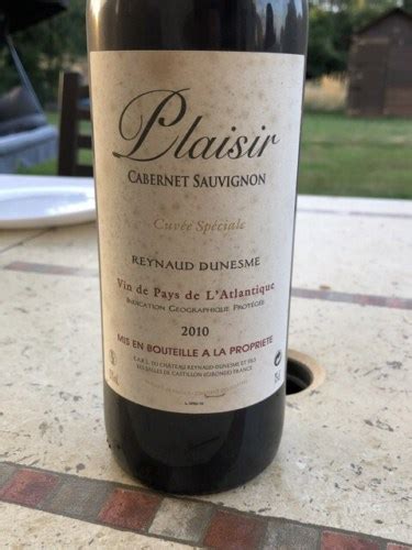 Ch Teau Reynaud Dunesme Plaisir Cuv E Sp Ciale Cabernet Sauvignon