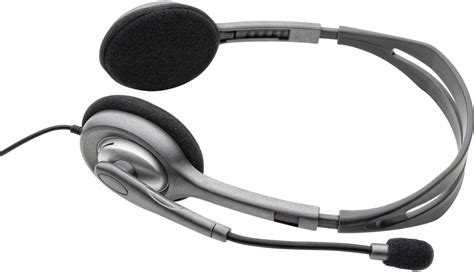 Logitech H110 PC On Ear Headset Corded 1075100 Stereo Grey Microphone