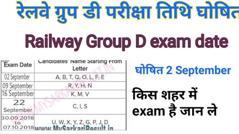 Railway Group D Exam Date Official Update Youtube