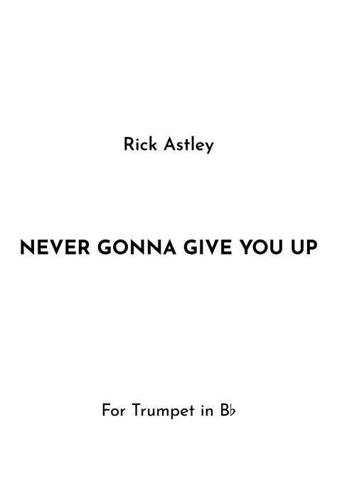 Never Gonna Give You Up Arr Jireh J By Rick Astley Sheet Music For