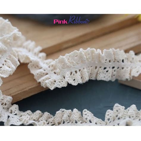 Ren chun cotton 2 5cm làm băng đô trẻ em viền áo váy trang trí