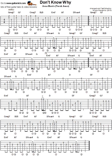 Norah Jones Don T Know Why Guitar Chords | Go Guitar Sheet Music