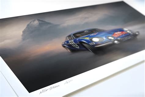 Renault Alpine Monte Carlo Rally Classic Car Painting By Nick Stone