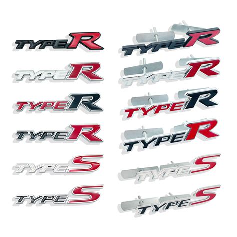 Car Styling D Metal Type R Type S Logo Car Front Grill Emblem Trunk