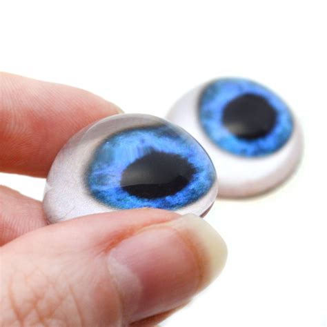 High Domed Side Glance Blue Human Glass Eyes Handmade Glass Eyes